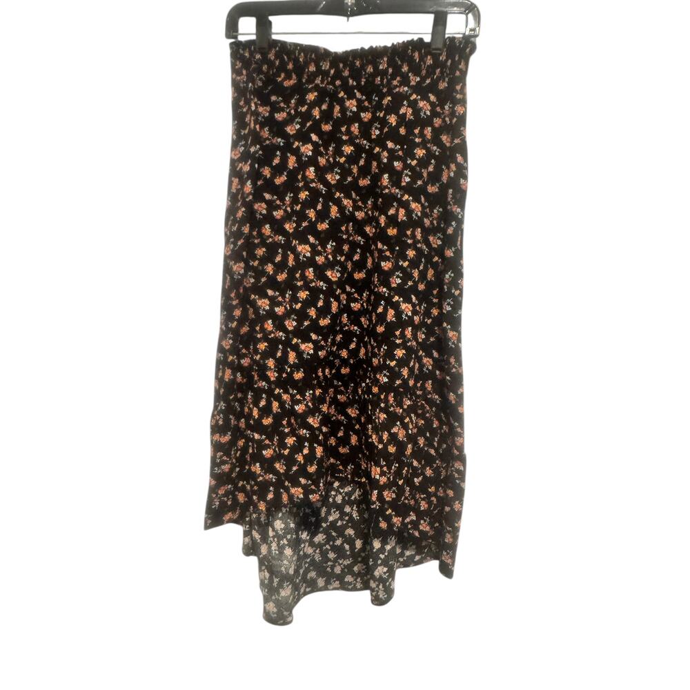 xhilaration praire high low black floral skirt M, boho western, festival
